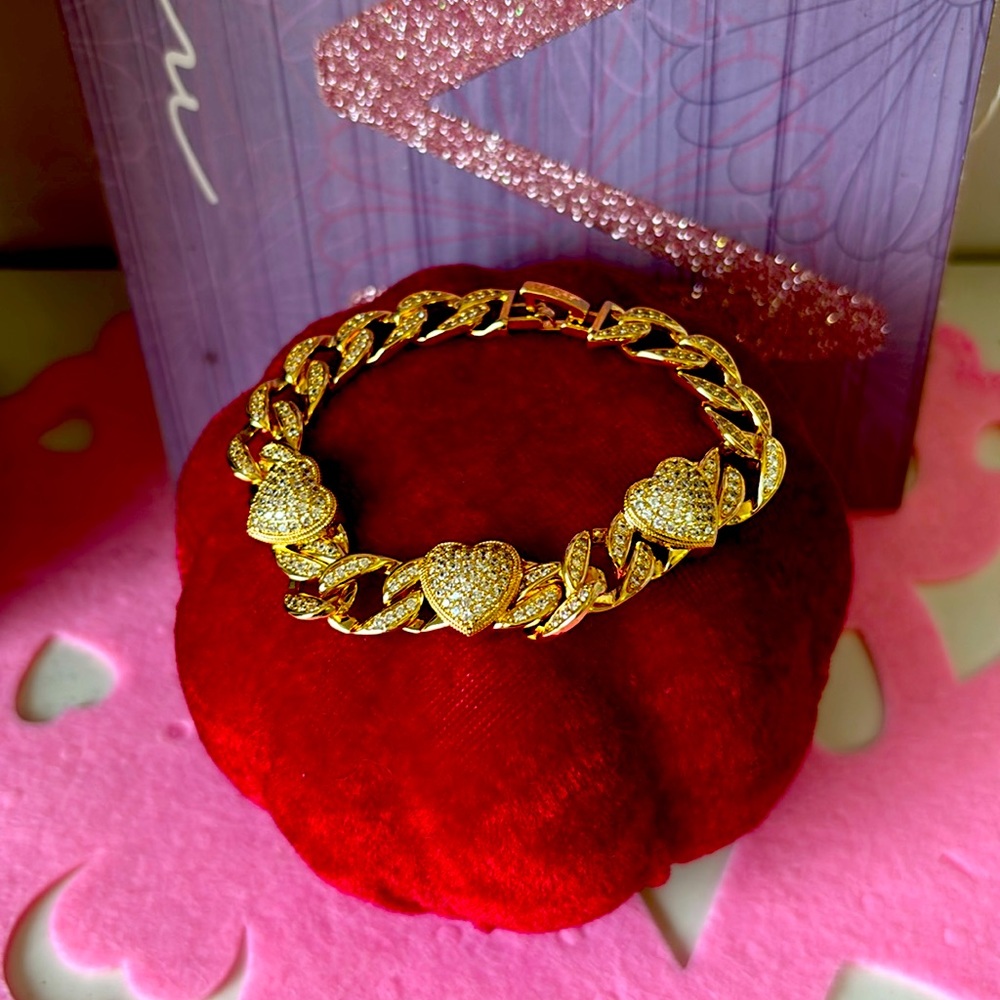 Pulsera cubana 18 k gold plated